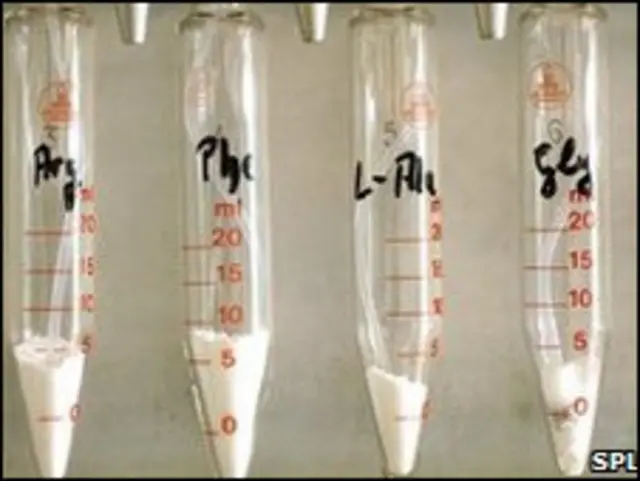 آمینو اسیدها در لوله های آزمایشگاه