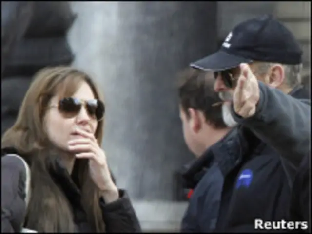 Анжелина Джоли на съемках в Венгрии