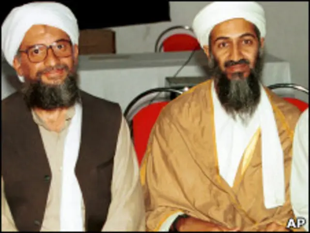 أسامة بن لادن ونائبه أيمن الظواهري
