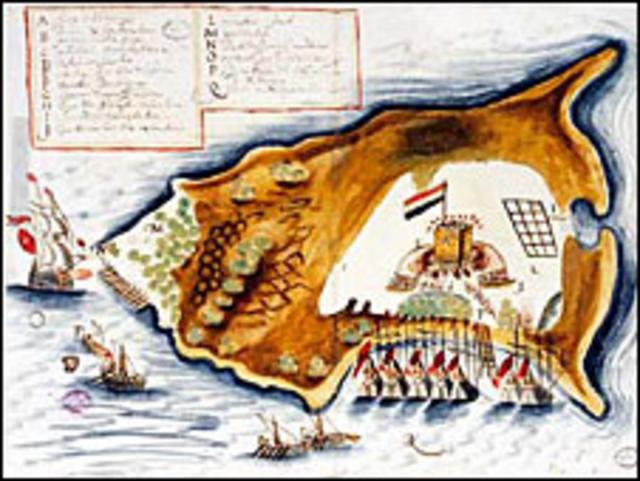 Plano de la isla Tortuga. Imagen: Ministerio de Cultura - Archivo General de Indias