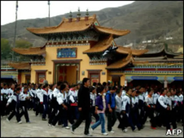 Акция протеста тибетских студентов