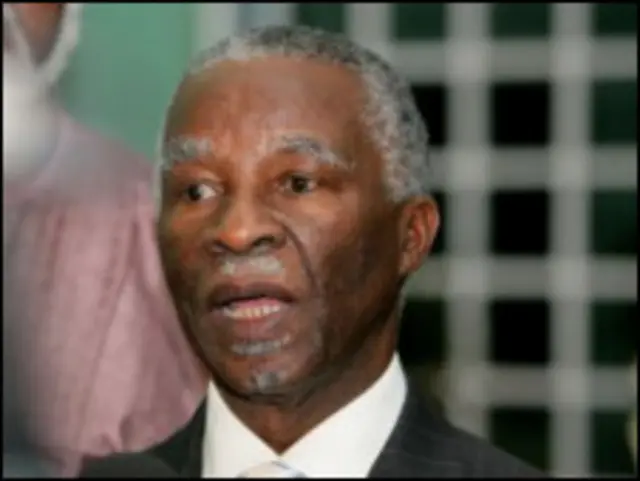 ثابو مبيكي متحدثاً قبيل بدء المحادثات