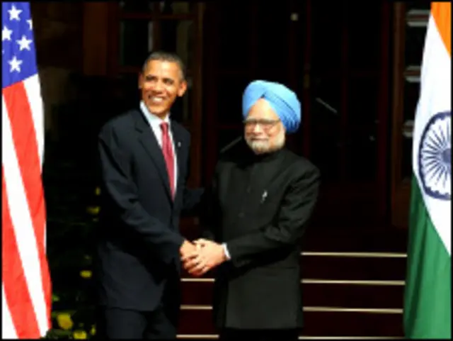 Obama em encontro com Manhoman Singh