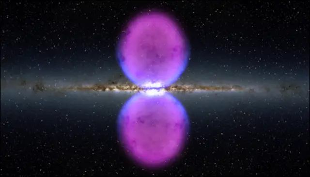 Burbujas de energía en Vía Láctea. Crédito: Centro Espacial y de Vuelo Goddard de la NASA