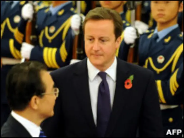 英国首相卡梅伦与中国总理温家宝