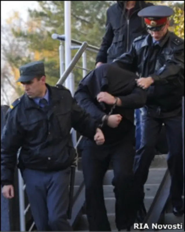 Милиционеры ведут Сергея Цеповяза