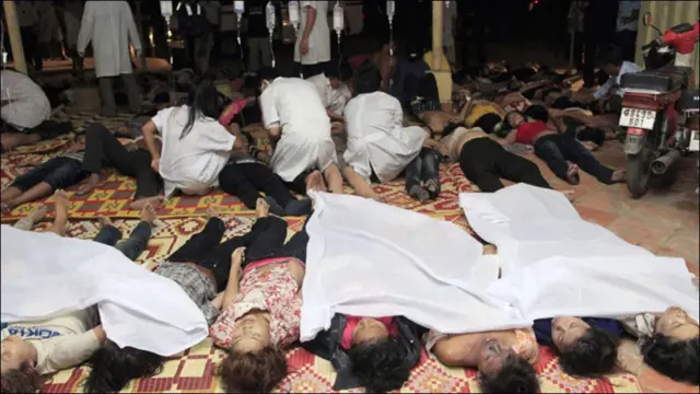 Тела погибших в одной из больниц Пномпеня