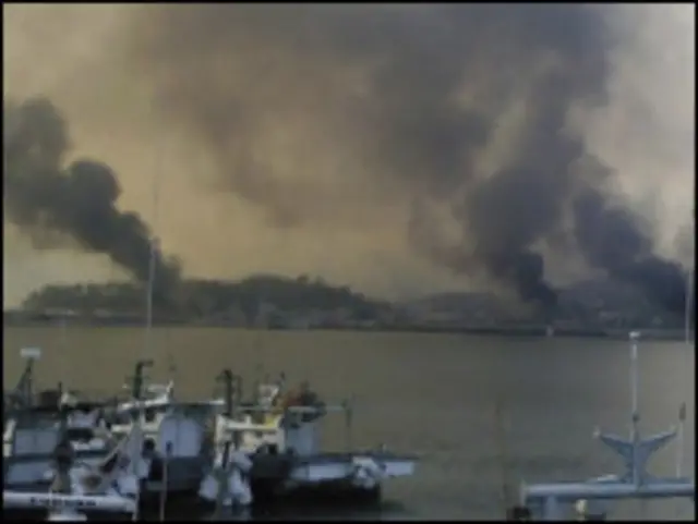 Горящий южнокорейский остров