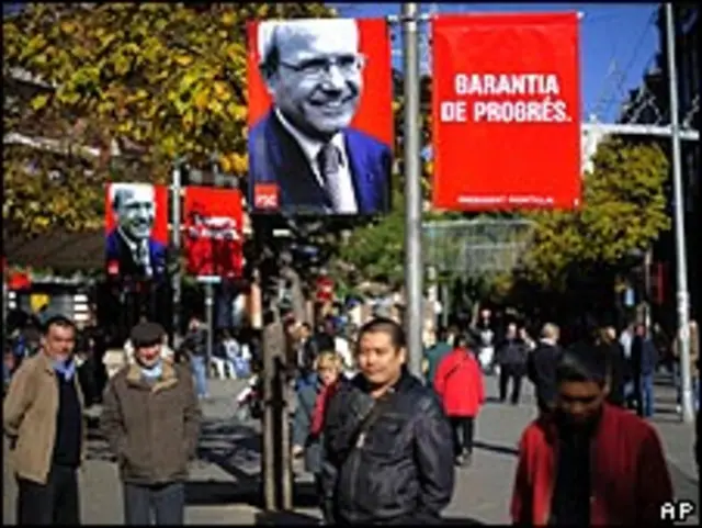 Publicidad electoral de José Montilla, actual presidente catalán.