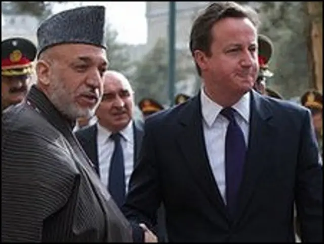 حامد کرزئی اور ڈیوڈ کیمرون