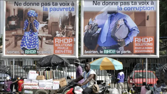 Kampanye politik dengan isu korupsi di Pantai Gading