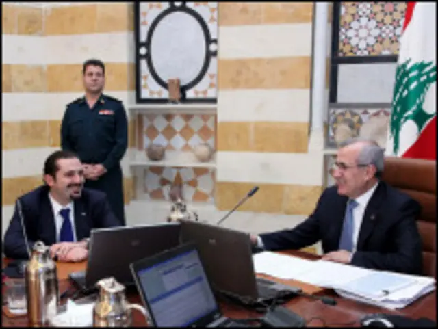 سليمان والحريري في قصر بعبدا 