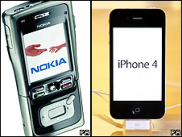 آئی فون اور نوکیا فائل فوٹو
