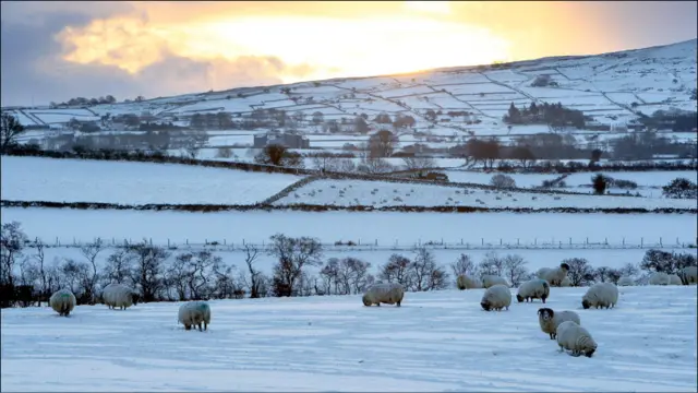 यूरोप में बर्फ़बारी