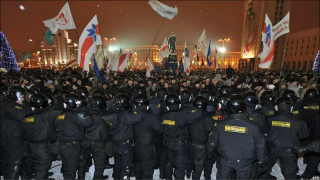 Разгон протестов в Белоруссии