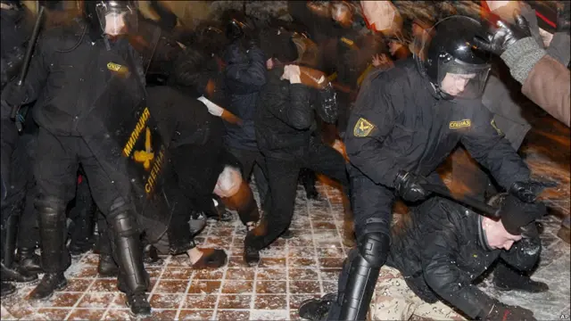 Разгон протестов в Белоруссии