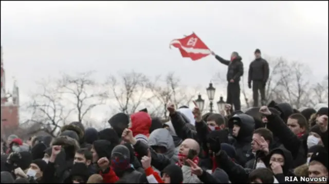 Протесты на Манежной площади в Москве