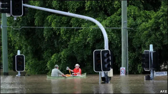 Banjir sudah mulai surut di Brisbane meski sebagian wilayah masih terendam air.