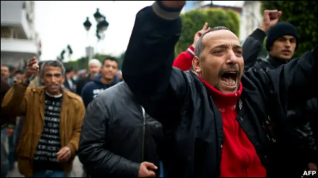 Unjuk rasa di Tunisia