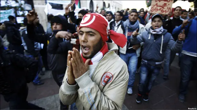 Unjuk rasa di Tunisia