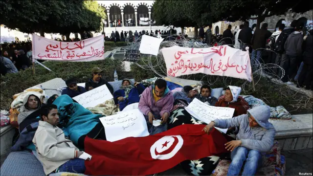 Pengunjuk rasa istirahat