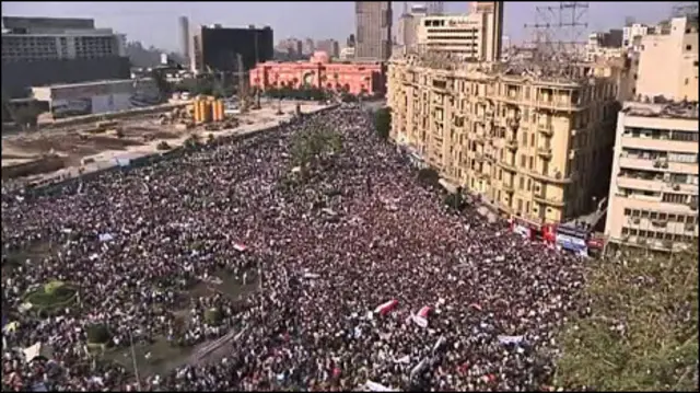 Cuộc biểu tình tại quảng trường Tahrir hôm thứ Ba 1/2 thu hút lượng người tham dự đông đảo nhất từ trước tới nay.