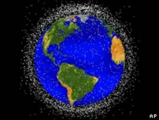 美国宇航局2009年公布的地球轨道太空垃圾示意图
