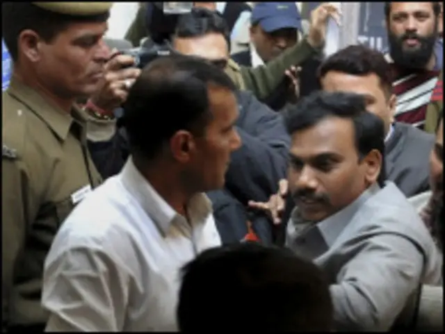 2-जी स्पेक्ट्रम आवंटन घोटाले में आरोपी पूर्व दूरसंचार मंत्री ए राजा दिल्ली की तिहाड़ जेल में न्यायिक हिरासत में हैं.