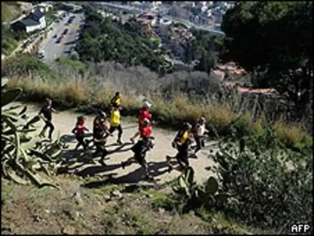 Stefaan Engels corriendo en Barcelona, España
