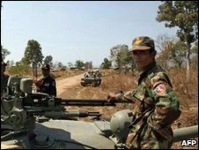 نیروهای تایلندی در نزدیکی معبد مورد مناقشه