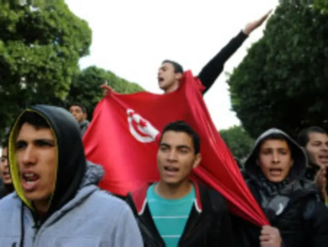 Aksi demo di Tunisia