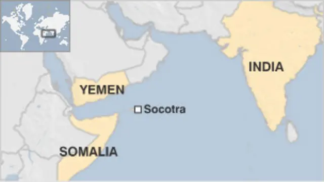 peta lokasi Socotra dan Somalia