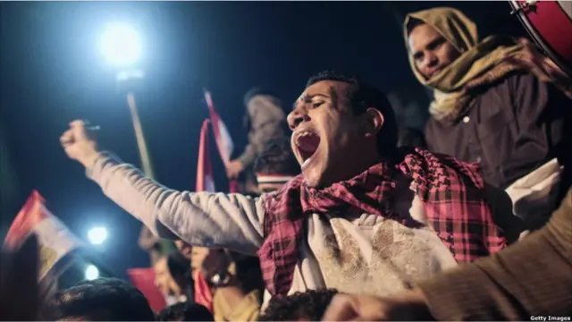 Euforia pengunjuk rasa di Cairo