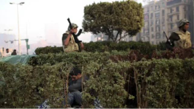 Tentara Mesir menyisir Lapangan Tahrir dan hanya beberapa ratus demonstran bertahan