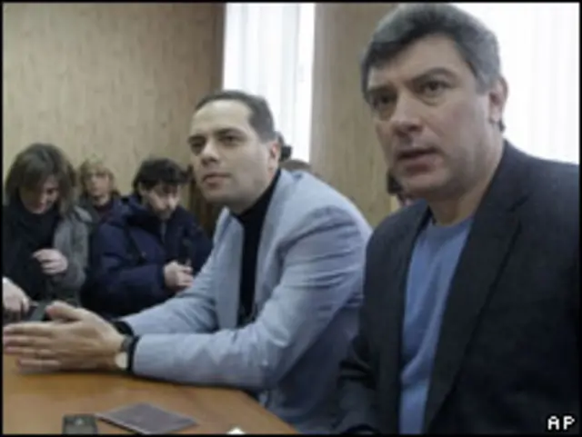 Владимир Милов и Борис Немцов в Савеловском суде
