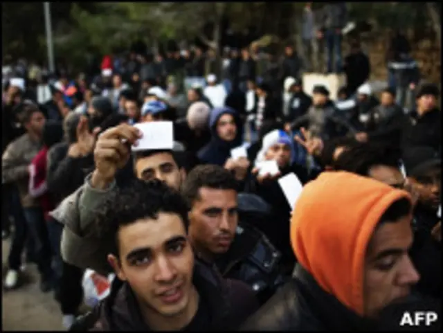 Imigrantes tunisianos em Lampedusa, Itália