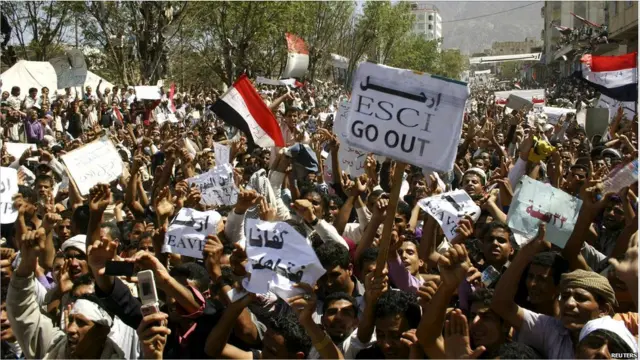 Unjuk rasa di Taiz, Yaman
