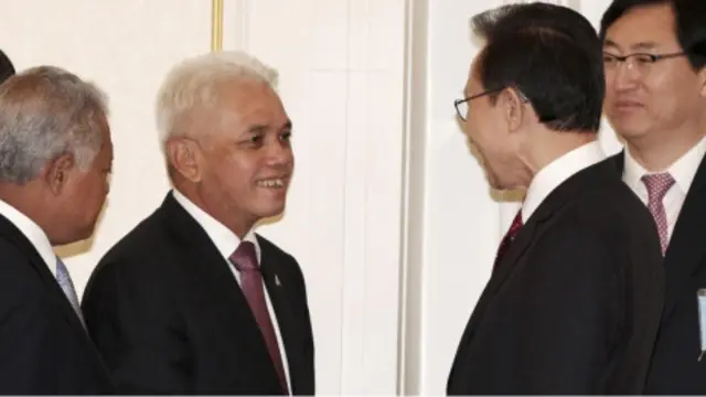 Hatta Rajasa dan Presiden Lee Myung-bak