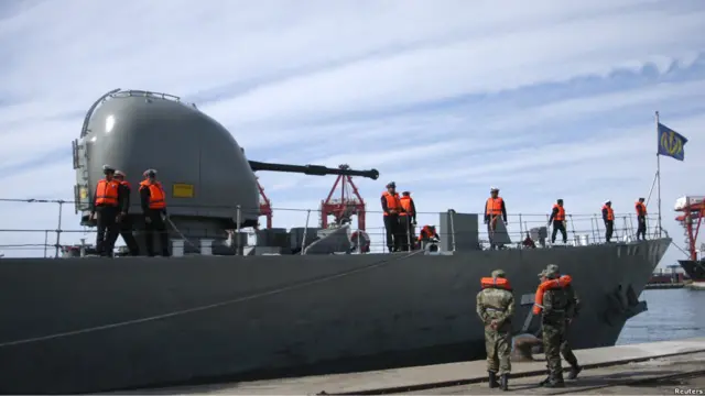 Kapal perang Iran, Alvand, di pelabuhan Latakia di Suriah, 25 Februari 2011