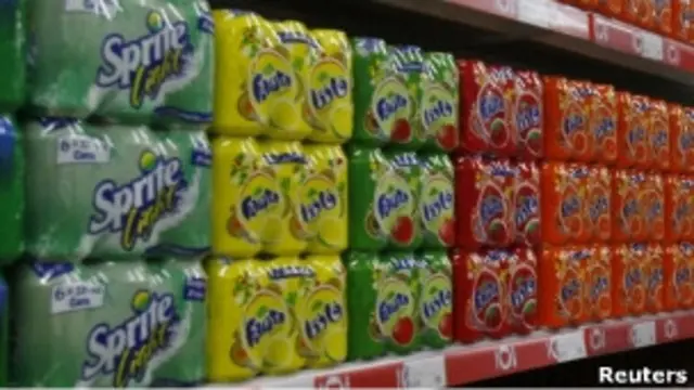 Газированные напитки в супермаркете