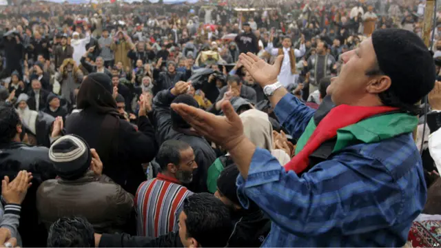 aksi protes anti-Gaddafi