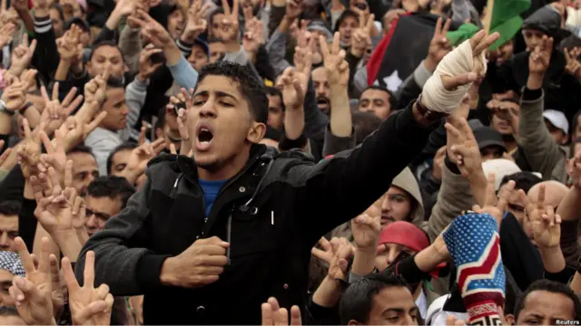 aksi protes anti-Gaddafi