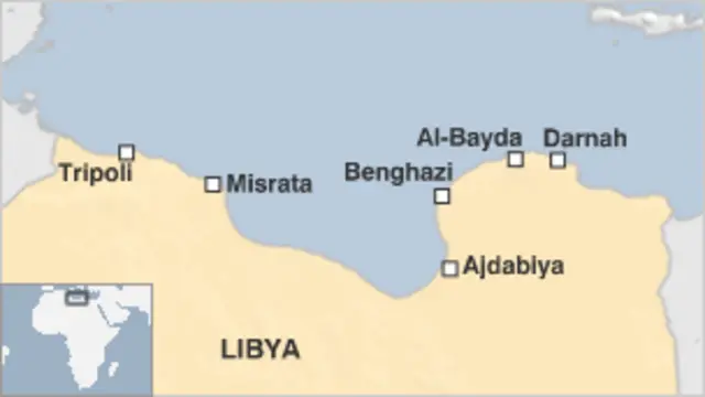 Sebagian besar kota di luar Tripoli masih berada di bawah kekuasaan pemberontak.