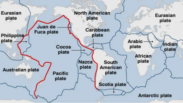 Daerah cincin api di Pasifik 