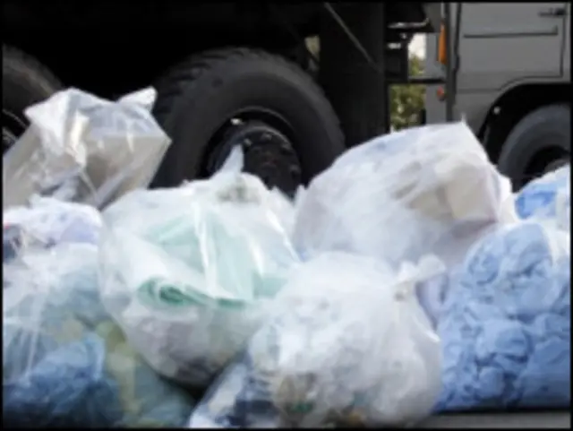 收集的受污染衣物