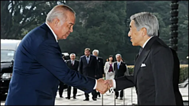 Ислам Каримов и япоский император Акихито