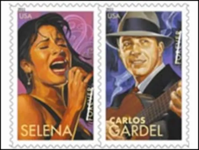 Sellos de Selena y Carlos Gardel