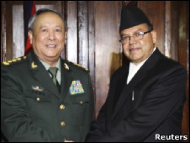 陈炳德与尼泊尔总理卡纳尔