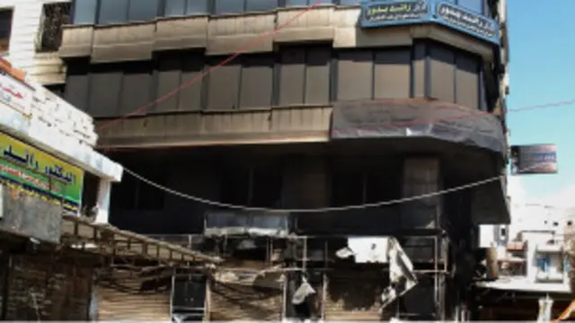 من آثار التخريب في مدينة اللاذقية