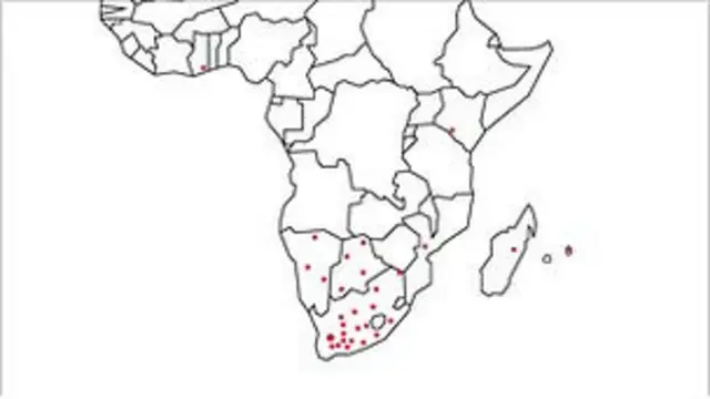 Mapa proyecto SKA en Sudáfrica